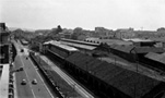 Fotografia in bianco e nero della stazione di Biella