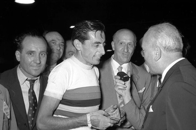 Fotografia in bianco e nero di Coppi