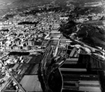 Fotografia in bianco e nero dell'archivio Minoli, ferrovia di Biella