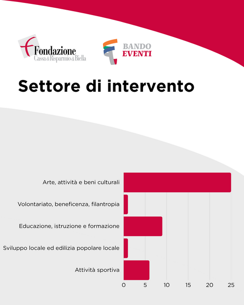 Grafico settore di intervento bando Eventi