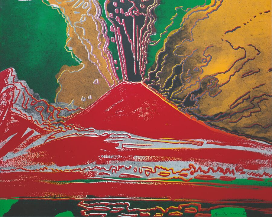Andy Warhol, "Vesuvius (rosso)", 1985, serigrafia a colori su cartone, Collezione Intesa Sanpaolo